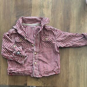 Sonoma Red Plaid Button-Down Shirt for Kids